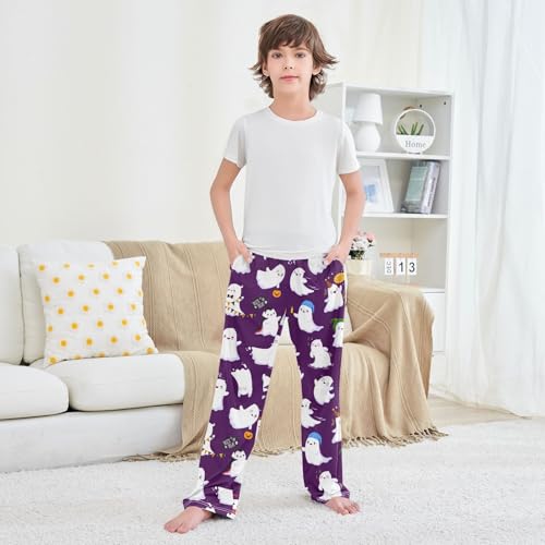 Boys' Pants Cartoon Halloween Kawaii Ghost Long Bottoms Jogger Pants Elastic Waist Trousers with Pockets S-XL3