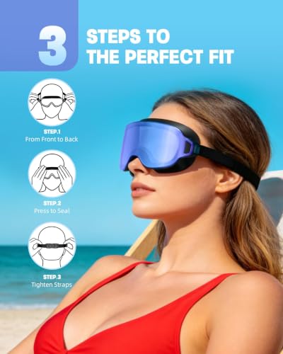Aegend Pro Wide View Swim Goggles for Adult Youth, UV Protection No Leaking Clear Vision Goggles for Men Women - image 8