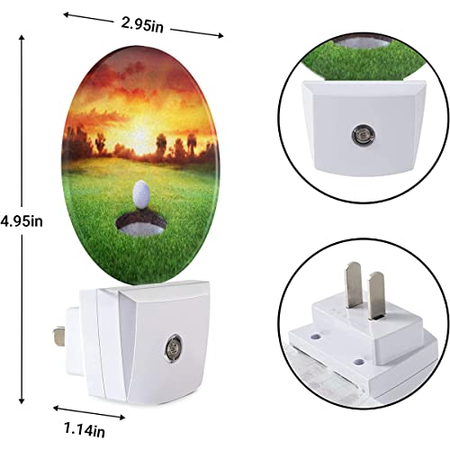 Image of EKOBLA Golf Ball Night Light, Golf Course Grassland Night Lights Plug Into Wall with Auto Sensor for Bedroom and Bathroom