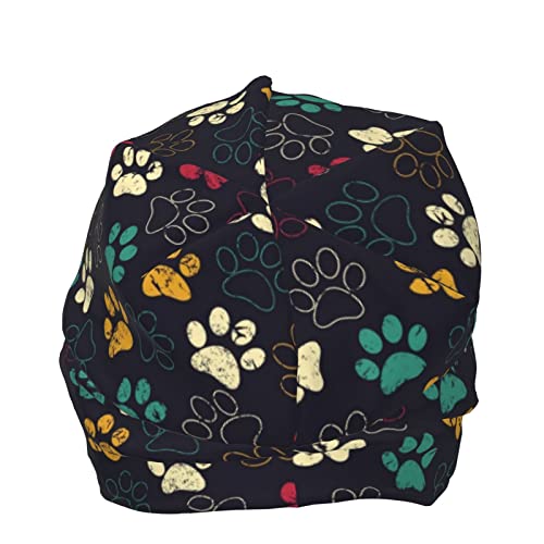 Dog Paw Prints Beanie Hat Funny Sleep Cap Headwear Hats Neck Gaiter Headscarf For Women Men #TOP4