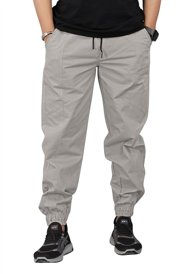 Men's Cotton Jogger Pants | Regular Fit Casual Track Pants with Elastic Waist & Cuff | Comfortable Trousers for Gym, Travel & Outdoor Use-picture-13