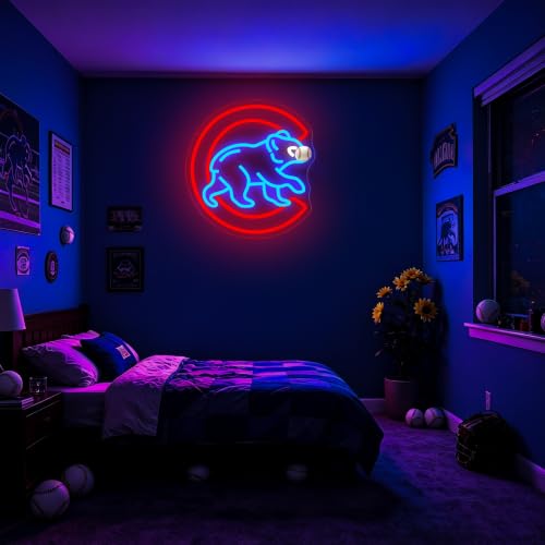 Image of Baseball Neon Sign for Wall Decor Baseball Team Neon Light for Man Cave