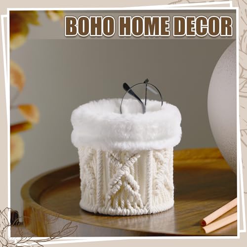 Image of Geelin 2 Pcs Glasses Holder for Nightstand Eyeglass Stand Boho Fuzzy Decor for Office Desk Organizer Bedside