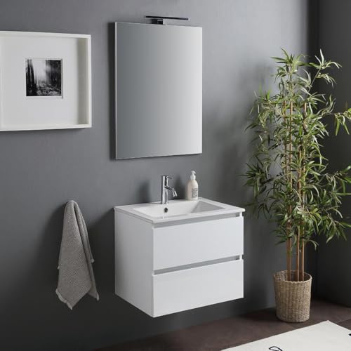 Kiamami Valentina - Mobile bagno sospeso con lavabo 60cm e