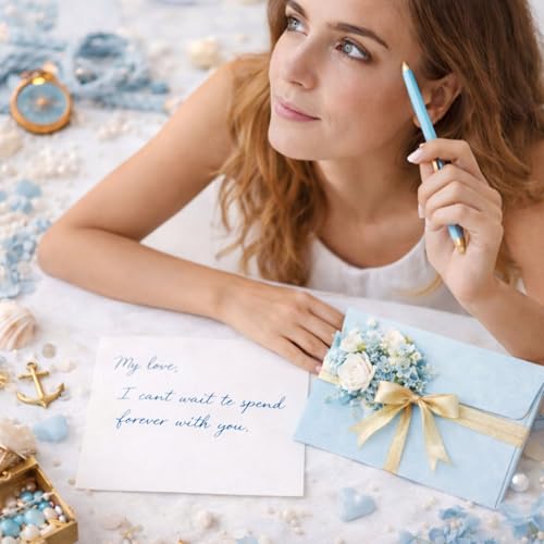 Image of Celebrations Blue Envelopes for Greeting Cards, Invitations & Letters, Premium Paper Envelopes with Secure Flap for Birthday Cards, Thank You Notes, Gift Cards & Party Invitations - Pack of 5