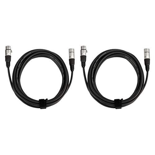 Image of Amazon Basics 4-Pack XLR Microphone Cable for Speaker or PA System, Recording Studio, All Copper Conductors, 6MM PVC Jacket, 15 Foot, Black