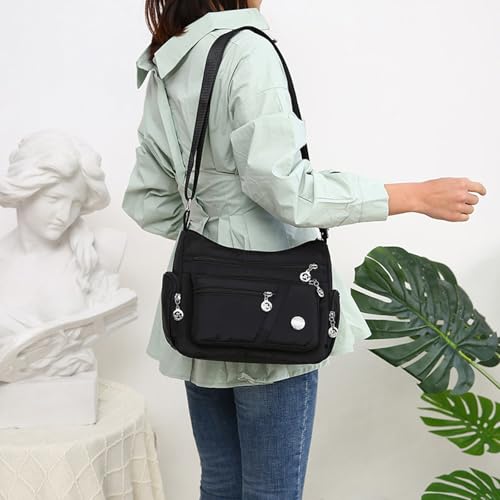 Witery WTR-US2136-01 Nylon Crossboby Bags For Women - Waterproof Zipper Multi-Pocket Crossboby Purse Lightweight Shoulder Bag thumb #6