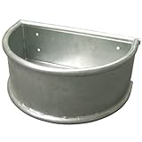 Kerbl Bebedero Redondo, comedero, Montaje en Pared, 55x35x24cm, 28 L, Metal galvanizado en Caliente, Estable, Duradero, Tubos Redondos para Evitar Lesiones