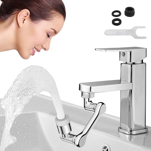 Image of 1080+360 Universal Rotating Faucet Extender, Large-Angle Splash Filter Aerator With 2 Water Outlet Modes, Four Layers of Filtering, Robotic Arm Water Nozzle Adaptor for Kitchen Sink