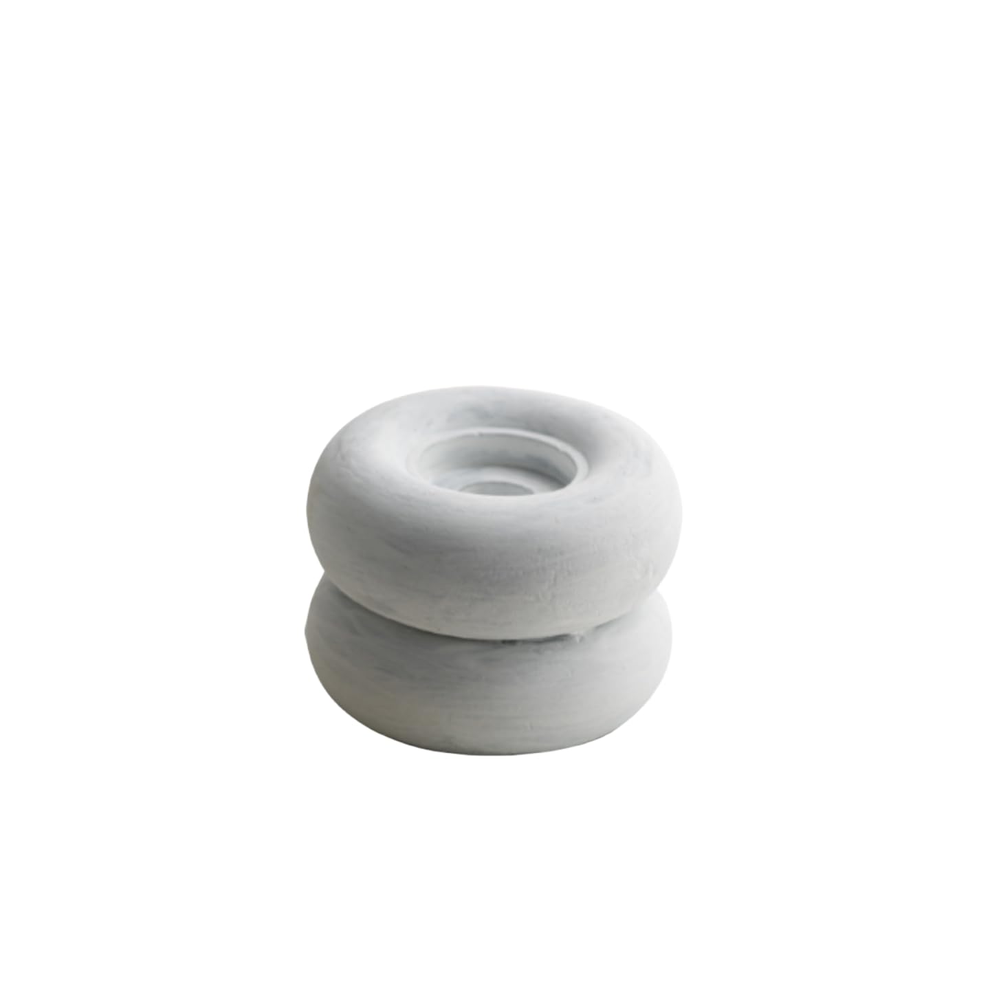 Ceramic candlestick, Circle Cement Candlestick Candelabra Home Decor Candlelight Dinner Ornament Multicolor(White)