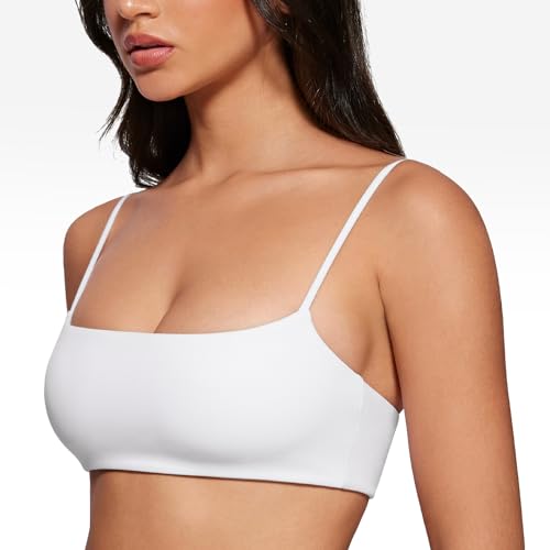 Image of INGIA Womens Square Neck Sports Bra Workout Bra | Spaghetti Strap, Padded, Cami,Yoga, Wireless, Square Back, Crop Top, for Women