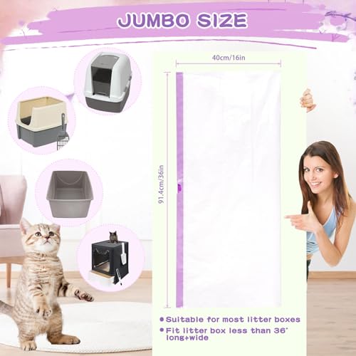 Cat-Litter-Liners-Large-30-Pack-Jumbo-Drawstring-Cat-Litter-Bags-Extra-Thick-Litter-Pan-Liners-Heavy-Duty-36×16 Cat Litter Liners Large 30 Pack Jumbo Drawstring Cat Litter Bags Extra Thick Litter Pan Liners Heavy Duty 36×16