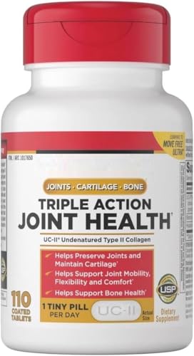 Signature Triple Action Joint Health Helps Preserve Joints and Maintain Cartilage Support Joint Mobility Flexibility and Comfort - 110 Coated Tablets