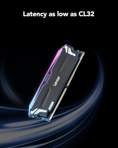 Image of Lexar ARES RGB DDR5 RAM 32GB Kit (16GB x 2) 6400MHz, DRAM Memory 288-Pin U-DIMM, XMP 3.0 Gaming Computer Memory, AMD Expo, CL32-38-38-76, 1.4V (LD5EU016G-R6400GDLA)