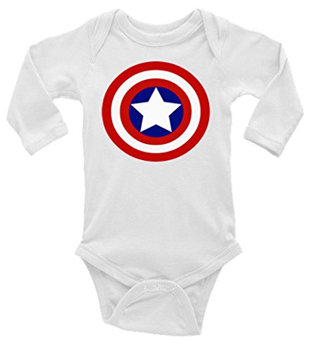 Captain America Shield Long Sleeve Unisex Onesie (6-9)