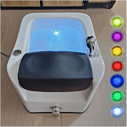 JXUANMM Pedicure Foot Spa, pediluvio con Massaggio in Acrilico, Vasca Portatile per Pedicure, pediluvio con Calore e Massaggio e getti di lampade Colorate, con Pompa di Scarico Automatica I
