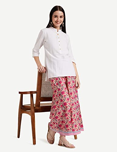 Image of Amazon Brand - Myx Women's High Rise Cotton Relaxed Fit Palazzo (Available in Plus Sizes)