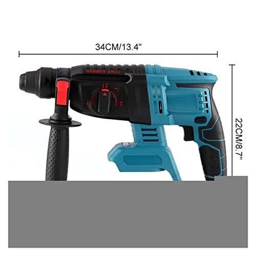 TEMSOOM Wirelesss Elektrischer Bohrhammer 4 Modi Professioneller Flachbohrer Hammerschaufel Kompatibel mit Makita 21V… – Bild 6