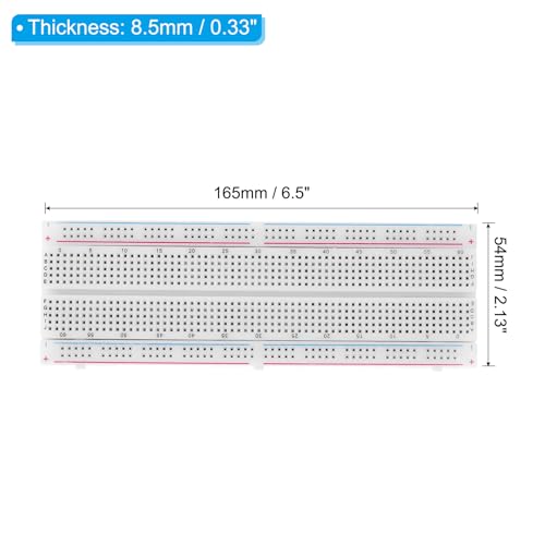 Platine d'expérimentation sans soudure 830 points PATIKIL pour prototype PCB - Lot de 6 - 2