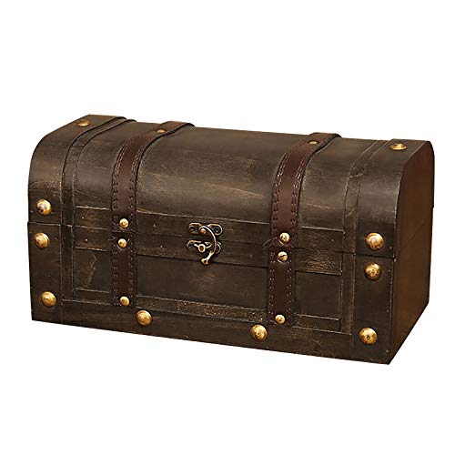 SAROAD Caja de Madera Retro Europea Rojo Cofre del Caja de Almacenamiento de Joyas Accesorios de FotografíA DecoracióN del Hogar Grande