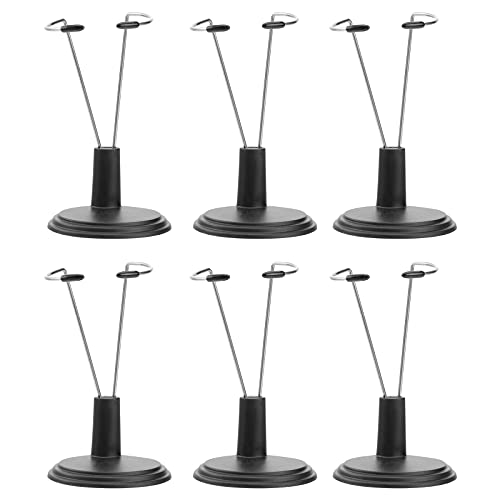YARNOW Soporte para Muñecas y Modelos de Juguete 15 Cm Negro Portátil para Exhibición en Hogar, Tienda y Mercado, Set de 6 Unidades