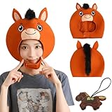 [カルクライフ] 馬 かぶりもの コスプレ 午年 干支 アニマルハット ハロウィン 仮装 変装 帽子 子供 大人兼用 馬年 着ぐるみ 面白い 可愛い 防寒 暖かい イベント パーティー 学園祭 写真撮影 年賀状 余興 プレゼント (馬) [並行輸入品]