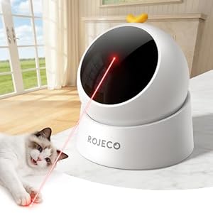ROJECO Auto Laser Cat Toy, Magnetic Base, 3 Speeds, Auto Sleep Indoor Cats