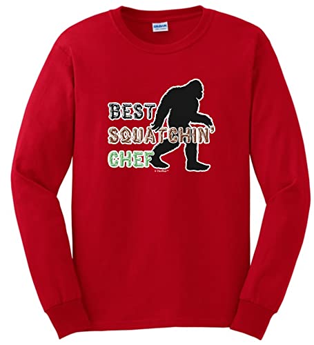 Chef Gifts for Men Best Squatchin Chef Long Sleeve T-Shirt Large Red