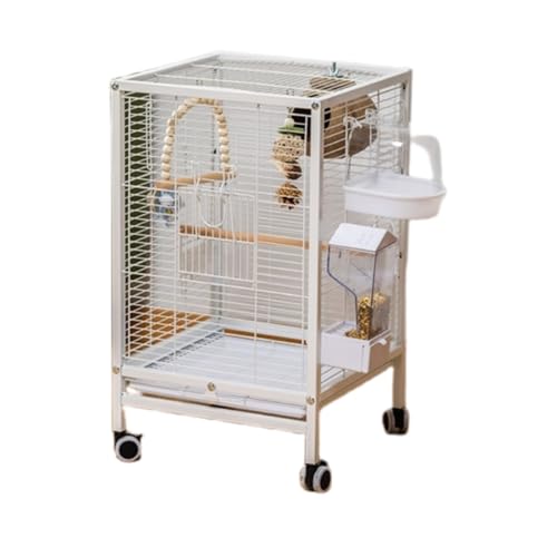 jsdskw 鳥かご 鳥かご 大型 鳥ケージ キャスター付き 鳥かご移動便利 ダブルロック設計 清掃が簡単 餌入れ付き ル鳥かご 複数飼い大型インコ ケージ セキセイインコゴザクラインコオカメイ (【フルネット】パッケージ5)