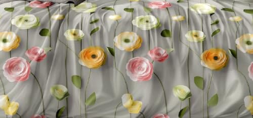 Image of 1 Reversible Comforter Super King Size 108 x 108 Both Side Same Print 1 Bedsheet King Size 108 * 108 inches and 2 Pillow Cover 4 Pieces Bedding Set | AC Quilt | AC Dohar-Multicolor