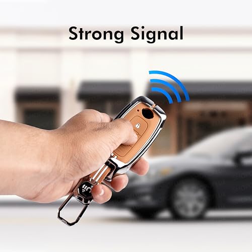 Image of SHOPOFLUX Metal Key Cover Compatible with Nissan Magnite 2 Button Smart Key (Metal Silicone Brown)