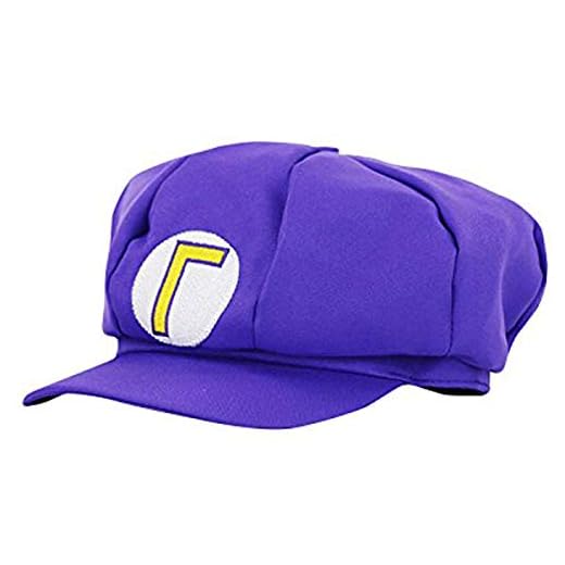 Teman, Super Mario, lila, Waluigi för vuxna och barn, karnevalförklädnad, kostymmössor, hattmössa, män, kvinnor, flexibel, 4424457459529
