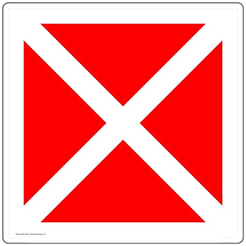 ComplianceSigns.com [Graphic Only] Abandoned Building Sign, White Reflective, 24x24 in. on 80 mil...