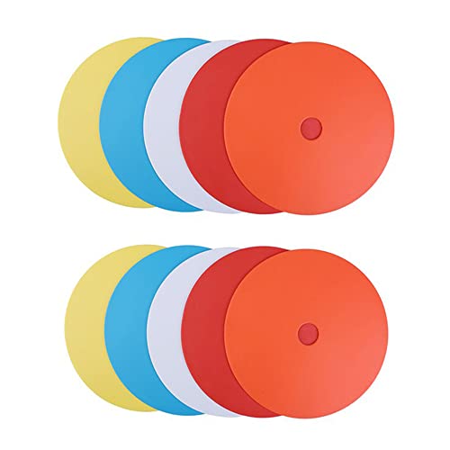 RONGKUN Paquete de 10 marcadores de disco plano sin puntos, marcadores de entrenamiento de velocidad y agilidad Cover