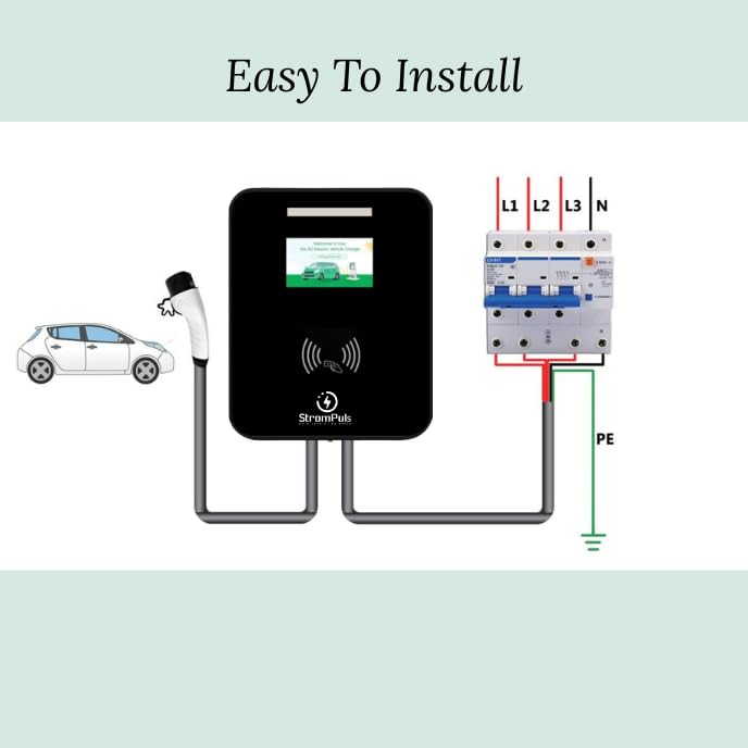 Image of 22kW EV Charger, 32A, 3 Phase, 5m TPU Cable, Large Touch Screen, Adjustable Amps, Wi-FI, BT, RFID,Emergency Switch, OTA Update, IP65, Built-in RCD, 5 Years Warranty*