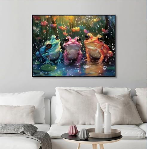 Canevas Maison Décoration Murale Grenouille Diamant 40x50cm - 3