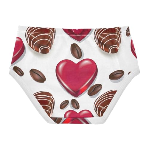 Toddler Underwear Floral 2t Cotton Panties Little Girl Animals Underpants Briefs Chocolates Coffee Beans Hearts White2