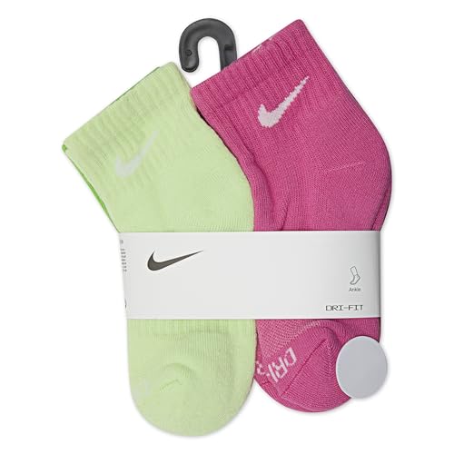 Image of Nike Multi-Pack Performance Ankle Socks, Barely Volt 6-Pack, XS