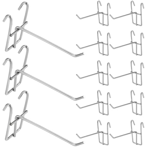 WOONEKY 30Pcs Wire Mesh Grid Hooks Multifunctional Kitchen Bathroom Closet Hangers for Hanging Pans Cups Bags Towels Compact Wire Gridwall Display Hooks