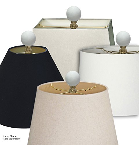 Royal Designs, Inc. Ceramic Sphere Lamp Finial for Lamp Shade, F-5052WH-1, Polished Brass by Royal Designs, Inc. - Image 4