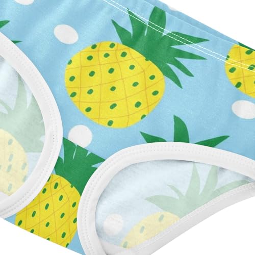 Yellow Pineapples Light Blue Toddler Girls Underwear 2t Cotton Cute Panties Girl Aesthetic Kids Briefs Undies4