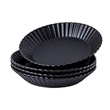 Bruntmor Dinner Plates Plate Set of 4 Elegant Matte 8" Round Ceramic Restaurant Serving Inner Fluted
