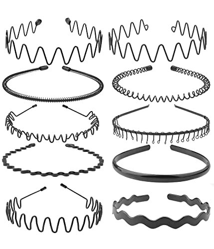 Cerchietti Per Capelli Unisex XCOZU - 2 Pezzi, Metallo Nero, Antiscivolo, Per Sport E Yoga - Foto 8