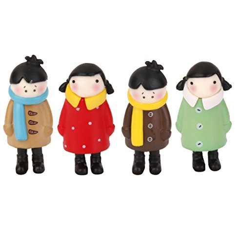 1 Set 4 Depressed Girls Miniature Fairy Garden Moss Micro Landscape Bonsai Decor Craft