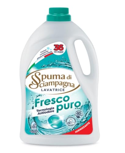 Spuma Di Sciampagna Detersivo Liquido Lavatrice Fresco Puro 36 Lavaggi 1620Ml, 1620Ml