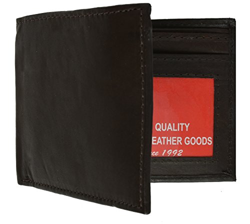MARSHAL Wallet Men's Genuine Leather Thin Slimfold Wallet (Brown)3