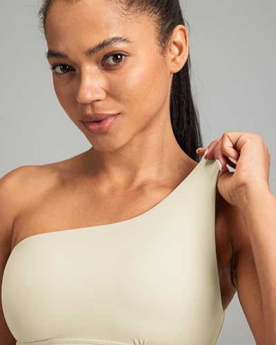 Image of Queenie Ke Womens One Shoulder Sports Bra Left Side Strap Yoga Bras Gym Training Workout Crop Tops