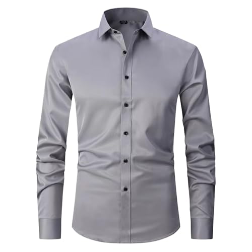 Chemise formelle pour homme sans repassage violette ajustée WOLONG