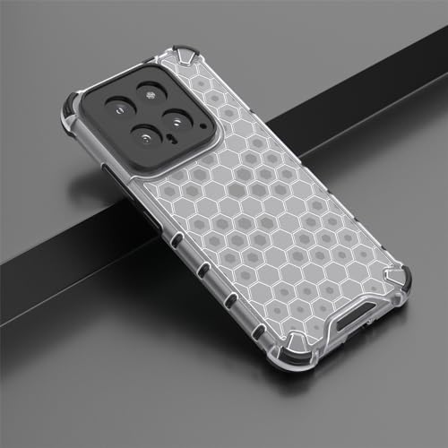 Image of Lustree for Back Cover Shockproof Honeycomb Hard PC Back Cover for Xiaomi 14 -Transparent