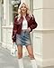 Ommiivex Women Faux Jacket Leather Jacket Cropped Bomber Coat 2025 Fall Winter 2026 Spring Outfit Fashion Casual Clothes Not Fleece Sherpa Suede Denim Flannel Quilted Sweater Sweatshirt Maroon